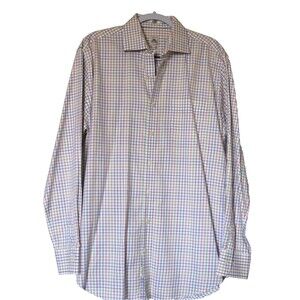 Peter Millar Shirt Size L Long Sleeve Checked Multicolor Pattern Button Up